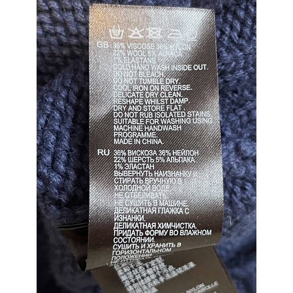 Reiss Kat V-neck Twist-front Knitted Sweater In Navy M - Picture 5 of 6